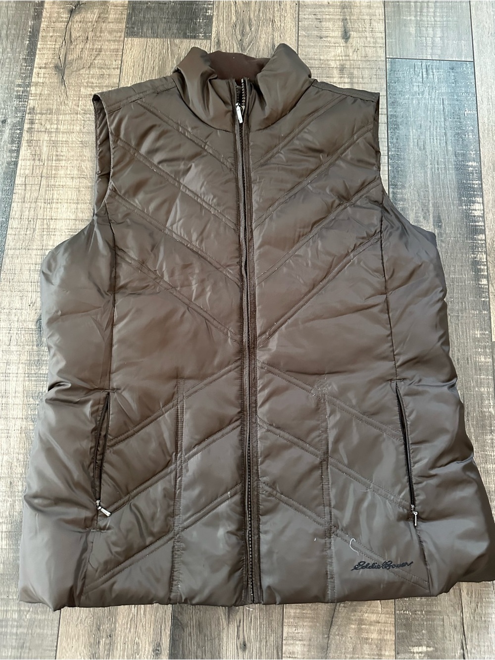 Eddie Bauer Puffer Vest Womens Medium Black Premium Goose Down Vest Full Zip